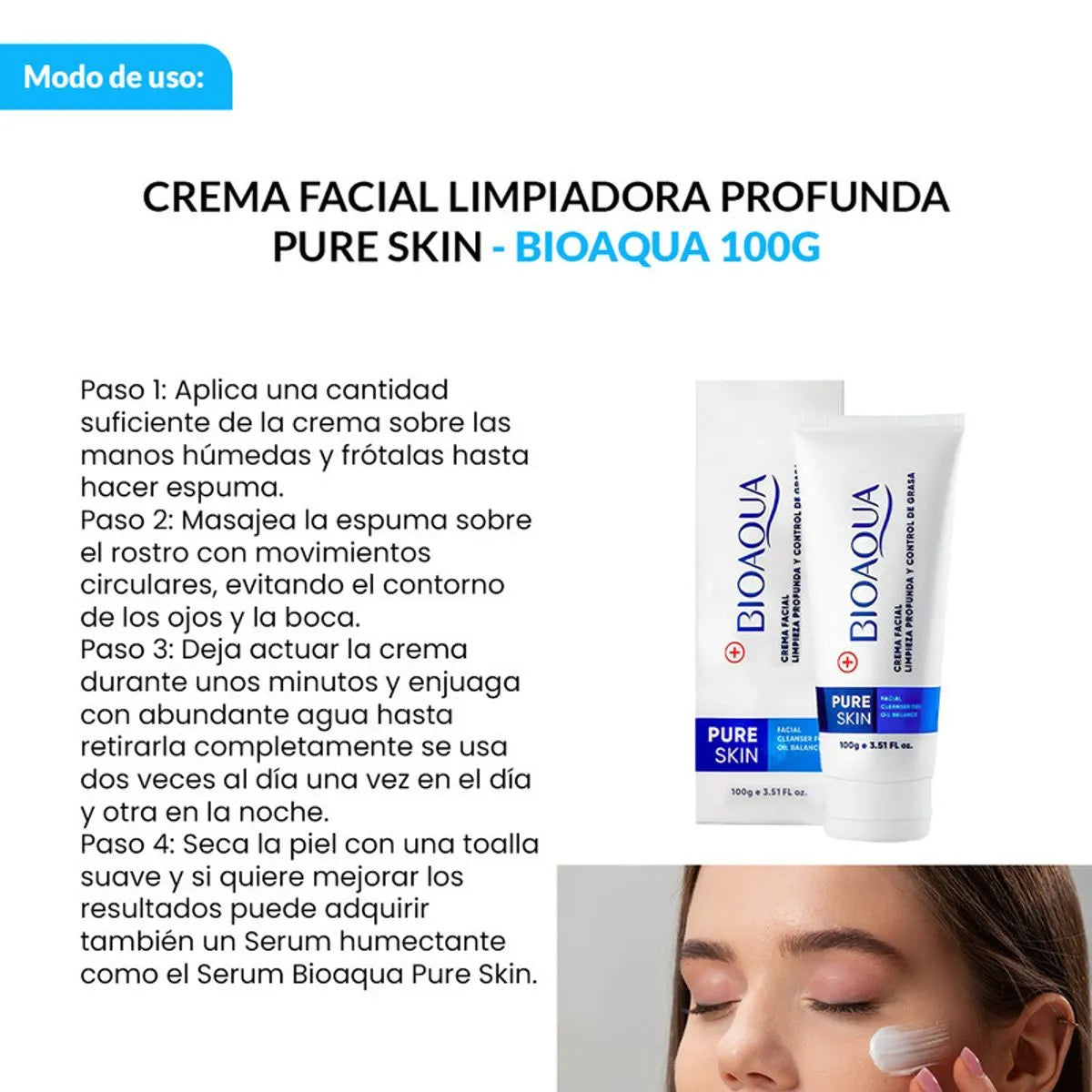 Crema Facial Limpiador Profundo de (100 gr)